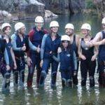 Canyoning with language students in Buitreras, Andalusia, Spain