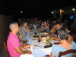 Dinner in a local restaurant with a group of language students of the Spanish, English and German courses