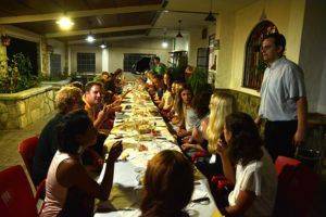 Dinner with local specialities with a group of language students of the Spanish, English and German courses