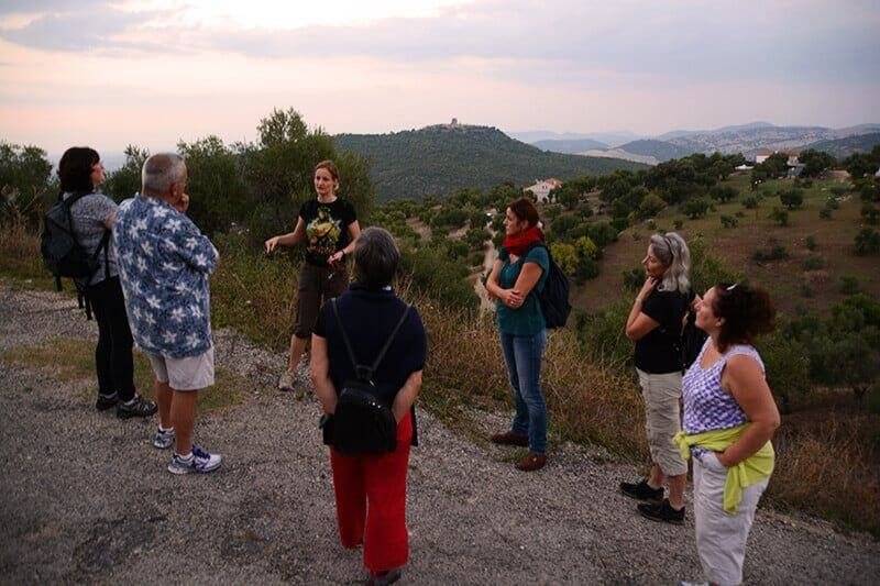 Hiking with the spanish language students in Prado del Rey, Andalusia, Spain