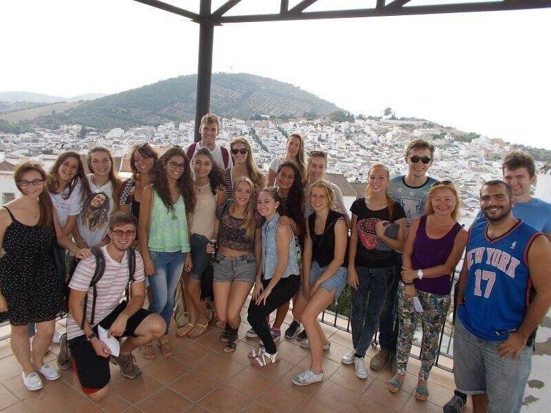 spanish language students meeting the natives