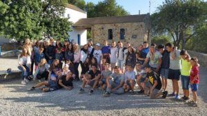 German students at spanish camp in Prado del Rey